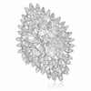 LARGE 3.27CT DIAMOND 18KT WHITE GOLD ROUND & BAGUETTE FLOWER MARQUISE SHAPE RING