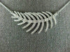 ESTATE LARGE & LONG .60CT DIAMOND 18KT WHITE GOLD 3D CLASSIC MULTI LEAF NECKLACE