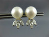 LARGE .90CT DIAMOND & AAA SOUTH SEA PEARL 14KT WHITE GOLD 3D STUD EARRINGS #2917