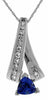 .73CT DIAMOND & AAA TANZANITE 14K WHITE GOLD 3D ROUND & TRILLION CLASSIC PENDANT