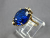 ESTATE AAA SAPPHIRE 14K YELLOW GOLD 3D CLASSIC OVAL FUN LOVE RING #27850
