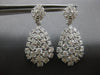 ESTATE LARGE 5.51CT DIAMOND 18KT WHITE GOLD CLUSTER TEAR DROP HANGING EARRINGS