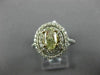 ESTATE 2.12CT WHITE & FANCY YELLOW DIAMOND 14KT 2 TONE GOLD OVAL ENGAGEMENT RING