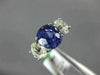 ANTIQUE 5.63CT DIAMOND & AAA SAPPHIRE 14K WHITE GOLD THREE STONE ENGAGEMENT RING