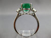 LARGE 5.07CT DIAMOND & AAA EMERALD 14K WHITE 3D GOLD OVAL ENGAGEMENT RING #27151