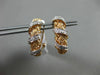 ESTATE .25CT DIAMOND 14KT WHITE & ROSE GOLD 3D WOVEN MULTI ROW SWIRL EARRINGS