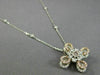 ESTATE 1.05CT WHITE & PINK DIAMOND 18K 2 TONE GOLD 3D FLOWER BY THE YARD PENDANT