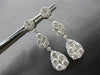 LARGE 3.2CT DIAMOND 18KT WHITE GOLD 3D CLASSIC TEAR DROP FLOWER HANGING EARRINGS