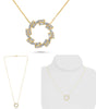 .46CT DIAMOND 14KT YELLOW GOLD 3D ROUND & BAGUETTE CIRCLE OF LIFE LOVE NECKLACE
