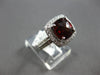 LARGE 2.37CT DIAMOND & AAA GARNET 14KT WHITE GOLD CUSHION & ROUND HALO FUN RING