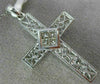 ESTATE LARGE .45CT DIAMOND 18KT WHITE GOLD CLASSIC FILIGREE CROSS PENDANT #6916