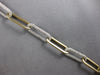 WIDE & LONG 3.25CT DIAMOND 14KT 2 TONE GOLD 3D CLASSIC OVAL LINK LOVE BRACELET