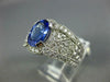 LARGE 2.95CT DIAMOND & AAA TANZANITE 14KT WHITE GOLD OVAL ENGAGEMENT RING #1506