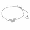 ESTATE .15CT DIAMOND 14K WHITE GOLD 3D BUTTERFLY HEART BY THE YARD LOVE BRACELET