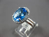 3.58CT DIAMOND & AAA BLUE TOPAZ 14KT WHITE GOLD 3D OVAL & ROUND ENGAGEMENT RING
