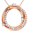 .70CT DIAMOND 14KT ROSE GOLD ROUND CIRCLE OF LIFE CRISS CROSS FLOATING PENDANT