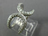 ESTATE WIDE .64CT DIAMOND 14KT WHITE GOLD 3D OPEN HUGS & KISSES FUN LOVE RING