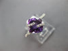 .36CT DIAMOND & AAA AMETHYST 14KT WHITE GOLD 3D CUSHION & ROUND CRISS CROSS RING