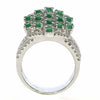 ESTATE LARGE 1.9OCT DIAMOND & AAA EMERALD 18KT WHITE GOLD 3D SQUARE CHECKER RING