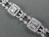 LARGE 4.44CT DIAMOND 18KT WHITE GOLD INVISIBLE SQUARE FILIGREE TENNIS BRACELET