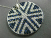 ESTATE LARGE 3.70CT DIAMOND & AAA SAPPHIRE 18K WHITE GOLD 3D ROUND STAR PENDANT