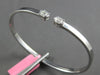 WIDE .30CT DIAMOND 18KT WHITE GOLD BAGUETTE INVISIBLE FLEXIBLE BANGLE BRACELET