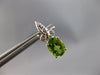 2.64CT DIAMOND & AAA PERIDOT 14KT WHITE GOLD OVAL & ROUND FUN HANGING EARRINGS