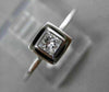 ESTATE .20CT DIAMOND 18KT WHITE GOLD CLASSIC PRINCESS BEZEL PROMISE SQUARE RING