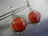 ANTIQUE MASSIVE 47.58CT FANCY DIAMOND & AAA RED AGATE 14KT 2 TONE GOLD EARRINGS