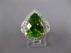 EXTRA LARGE 7.34CT DIAMOND & PERIDOT 18KT WHITE GOLD PEAR SHAPE ENGAGEMENT RING