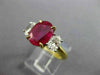 ESTATE 3.60CT DIAMOND & AAA RUBY 18K YELLOW GOLD & PLATINUM OVAL ENGAGEMENT RING