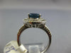 LARGE 3.05CT DIAMOND & SAPPHIRE 14KT WHITE GOLD OVAL DOUBLE HALO ENGAGEMENT RING