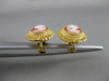 ANTIQUE 14K YELLOW GOLD LADY SHELL CAMEO FILIGREE OMEGA CLIP EARRINGS #20543