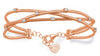 WIDE .41CT DIAMOND 14KT ROSE GOLD CRISS CROSS LOVE KNOT FLEXIBLE BANGLE BRACELET
