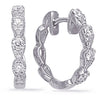 .42CT DIAMOND 14KT WHITE GOLD 3D ROUND PEAR SHAPE DESIGN HOOP HANGING EARRINGS