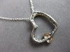 ESTATE .25CT DIAMOND 14KT 2 TONE GOLD CLASSIC DOUBLE HEART FUN FLOATING PENDANT