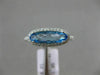 ESTATE 1.56CT DIAMOND & AAA OVAL BLUE TOPAZ 14KT WHITE GOLD HALO FILIGREE RING