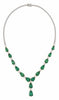 LARGE 36.17CT DIAMOND & AAA EMERALD 18KT 2 TONE GOLD TRAPEZOID & ROUND NECKLACE