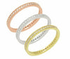 ESTATE .25CT DIAMOND 14KT TRI COLOR GOLD MILIGRAIN ETERNITY STACKABLE RING SET