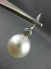 ESTATE LARGE .20CT DIAMOND & AAA SOUTH SEA PEARL 18K WHITE GOLD HANGING EARRINGS