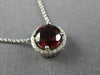 ESTATE LARGE 2.54CT DIAMOND & AAA GARNET 14K WHITE GOLD CLASSIC ROUND NECKLACE