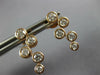 ESTATE 0.87CT DIAMOND 18KT ROSE GOLD ETOILE BEZEL ZIG ZAG WAVE HANGING EARRINGS