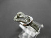 ESTATE .33CT DIAMOND 14KT WHITE GOLD PAVE LOVE KNOT BELT COCKTAIL RING F/G VSSI