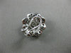 ESTATE WIDE 1CT WHITE & BLACK DIAMOND 14KT WHITE GOLD 3D FLOWER CLIP ON EARRINGS