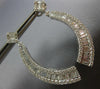 LARGE 2.82CT DIAMOND 18KT WHITE GOLD CLASSIC SQUARE SEMI MOON HANGING EARRINGS