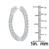 2.0CT DIAMOND 14KT WHITE GOLD 3D CLASSIC ROUND INSIDE OUT HOOP HANGING EARRINGS