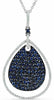 ESTATE 2.65CT DIAMOND & AAA SAPPHIRE 18KT WHITE GOLD TEAR DROP FLOATING PENDANT