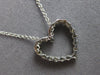 ESTATE SMALL .25CT DIAMOND 14KT WHITE GOLD 3D OPEN HEART LOVE FLOATING PENDANT