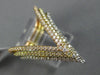 EXTRA LARGE .60CT DIAMOND 18K WHITE YELLOW & ROSE GOLD 3D THREE ROW V SHAPE RING