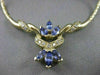 ESTATE 1.50CT DIAMOND TANZANITE 14K YELLOW GOLD SWIRL TWIST NECKLACE 18.5" 45X23